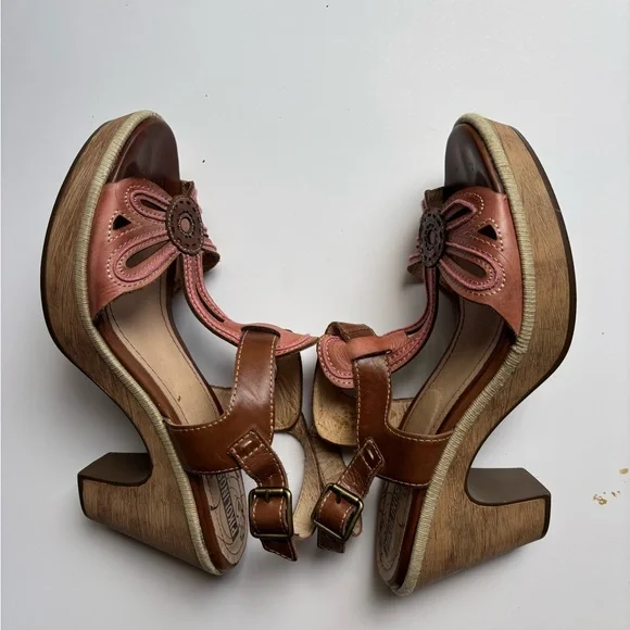 Pikolinos Pink and Brown Heels Size 9 - Picture 4 of 8